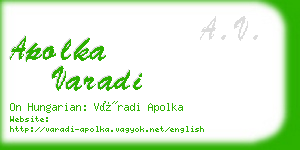 apolka varadi business card